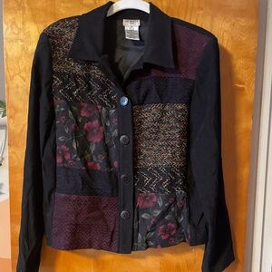 LIZ BAKER VINTAGE PATCHWORK TEXTURED JACKET